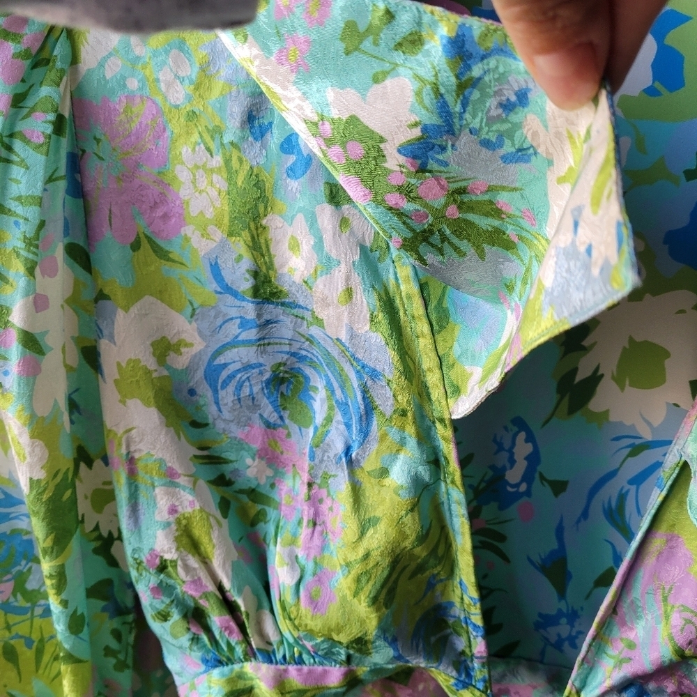 Ronny Kobo Demna Silk Floral Tie-Waist Crop Top Blouse XS Retail $298 Excellent - Picture 7 of 16